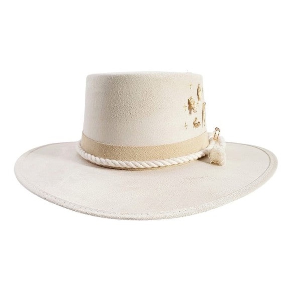Beige shell daring fedora